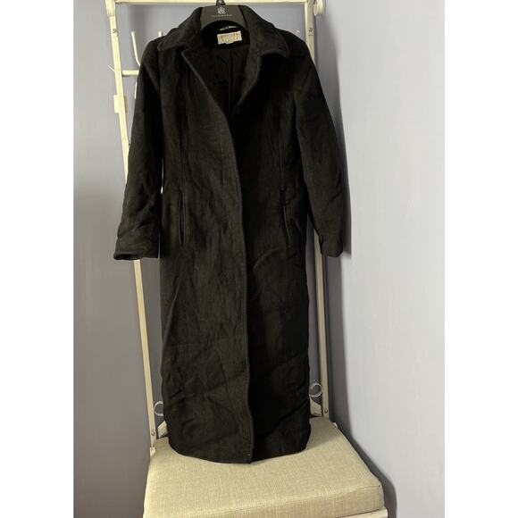 Lary Levine black coat cashmere lambswoll Italian luxury vintage old money 6 - Picture 1 of 7